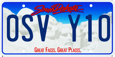 SD license plate 0SVY10