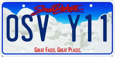 SD license plate 0SVY11