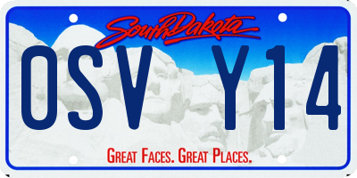 SD license plate 0SVY14