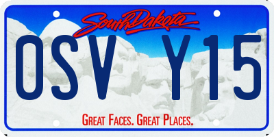 SD license plate 0SVY15