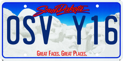 SD license plate 0SVY16
