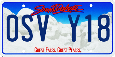 SD license plate 0SVY18