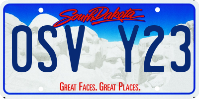 SD license plate 0SVY23