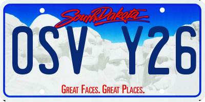 SD license plate 0SVY26