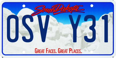 SD license plate 0SVY31