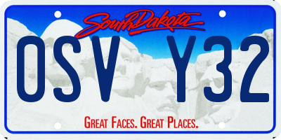 SD license plate 0SVY32