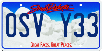 SD license plate 0SVY33