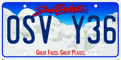 SD license plate 0SVY36