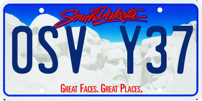SD license plate 0SVY37
