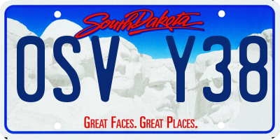 SD license plate 0SVY38