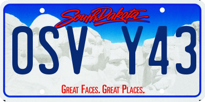 SD license plate 0SVY43