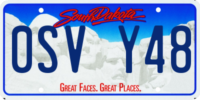 SD license plate 0SVY48