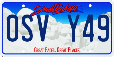 SD license plate 0SVY49
