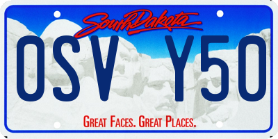SD license plate 0SVY50