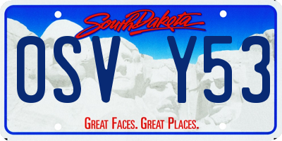 SD license plate 0SVY53