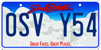 SD license plate 0SVY54