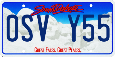 SD license plate 0SVY55