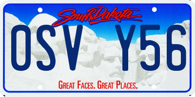 SD license plate 0SVY56
