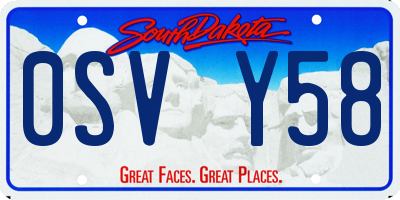 SD license plate 0SVY58