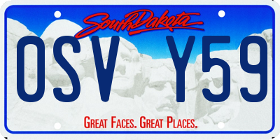 SD license plate 0SVY59