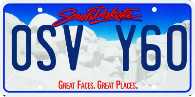 SD license plate 0SVY60