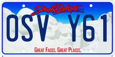 SD license plate 0SVY61