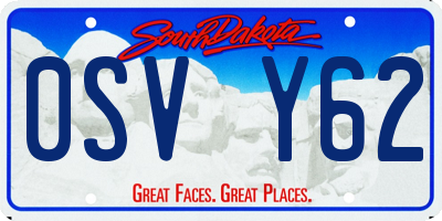 SD license plate 0SVY62