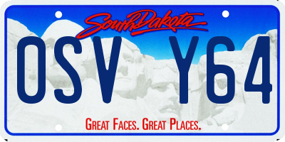SD license plate 0SVY64