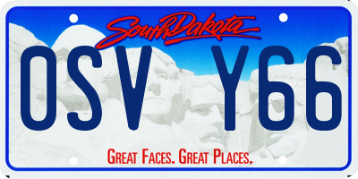 SD license plate 0SVY66