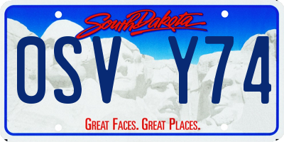 SD license plate 0SVY74