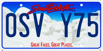 SD license plate 0SVY75