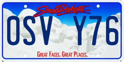 SD license plate 0SVY76