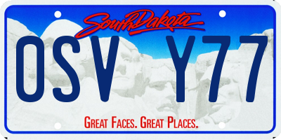 SD license plate 0SVY77