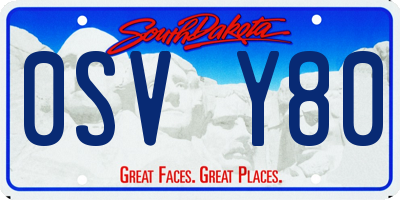 SD license plate 0SVY80