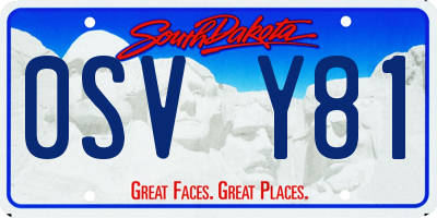 SD license plate 0SVY81