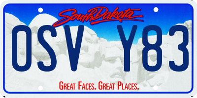 SD license plate 0SVY83