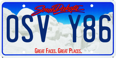 SD license plate 0SVY86