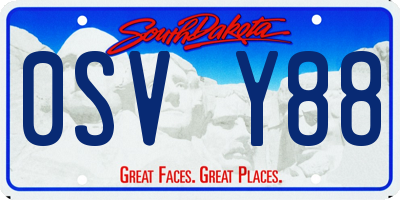 SD license plate 0SVY88
