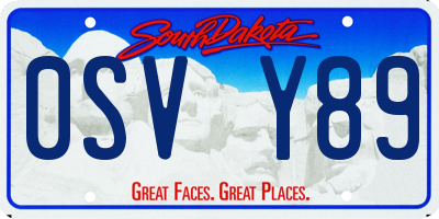 SD license plate 0SVY89