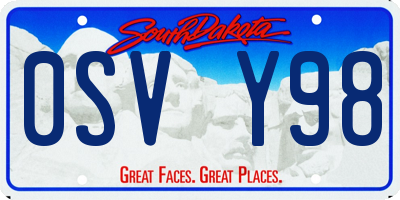 SD license plate 0SVY98