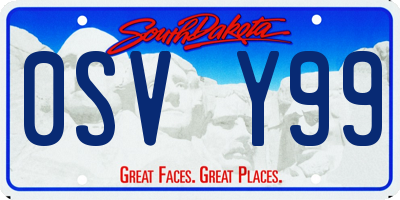 SD license plate 0SVY99