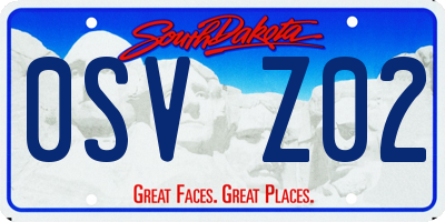 SD license plate 0SVZ02