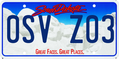 SD license plate 0SVZ03