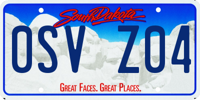 SD license plate 0SVZ04