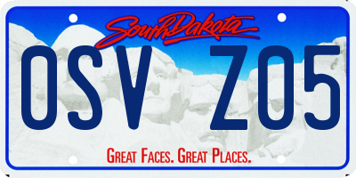 SD license plate 0SVZ05