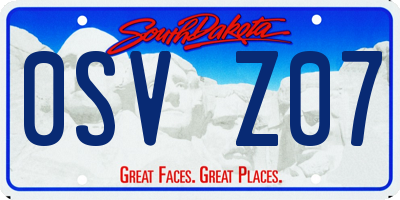 SD license plate 0SVZ07