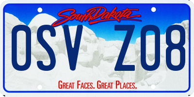 SD license plate 0SVZ08
