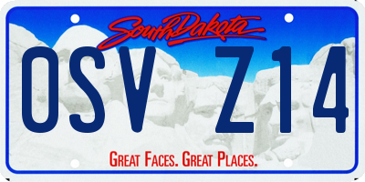 SD license plate 0SVZ14