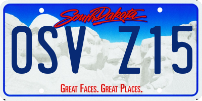 SD license plate 0SVZ15