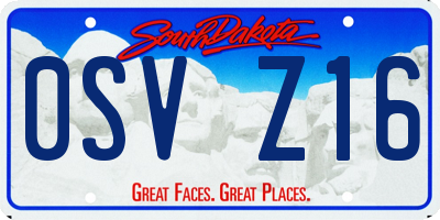 SD license plate 0SVZ16